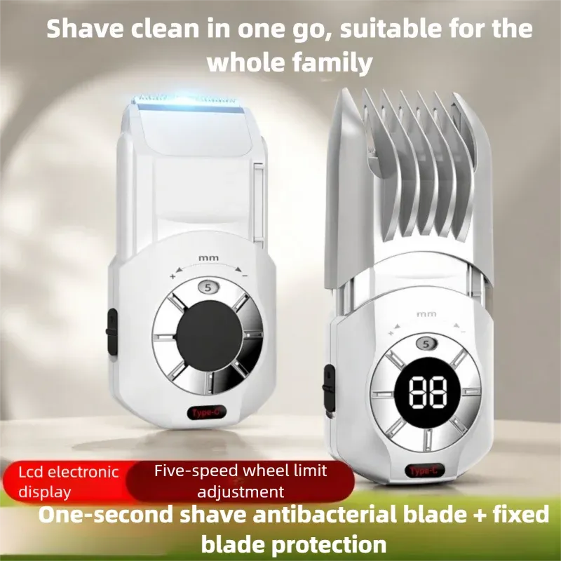 Tondeuse à cheveux électrique pour la maison, réglage à cinq vitesses, convient aux bébés et aux crânes rasés - Image 1