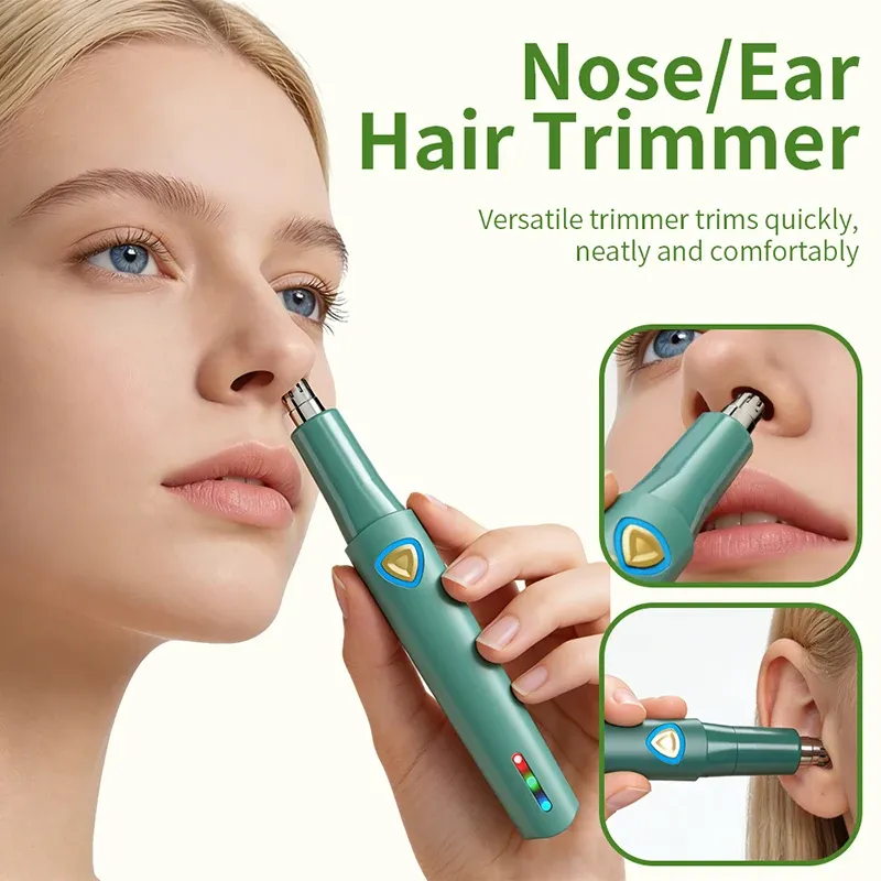 Tondeuse électrique rechargeable pour oreilles et nez, lames double tranchant, indolore, unisexe