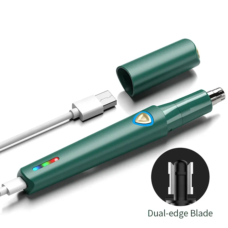 Tondeuse électrique rechargeable pour oreilles et nez, lames double tranchant, indolore, unisexe 5