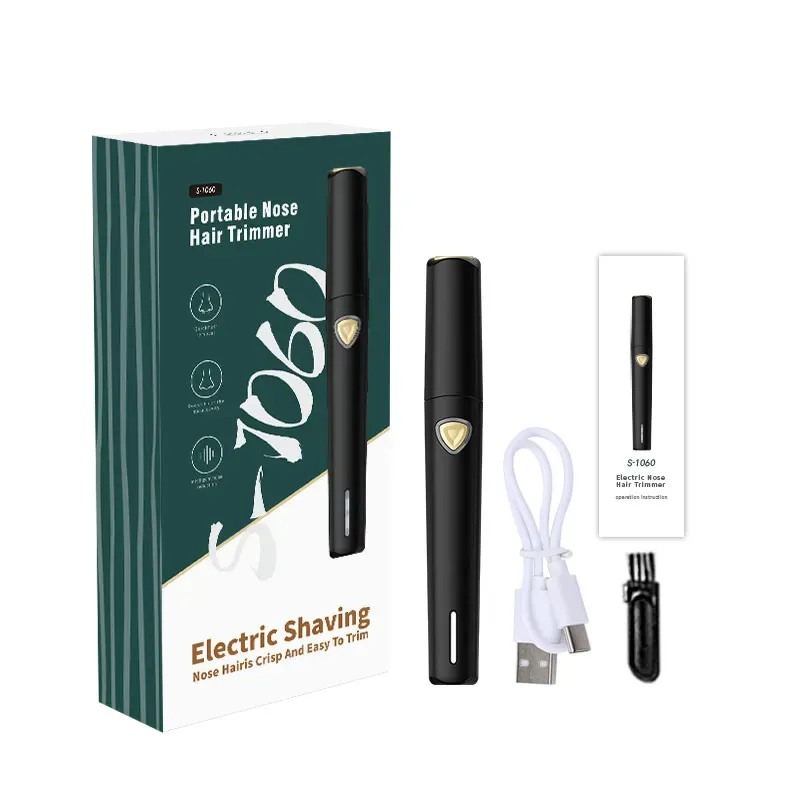 Tondeuse électrique rechargeable pour oreilles et nez, lames double tranchant, indolore, unisexe 7