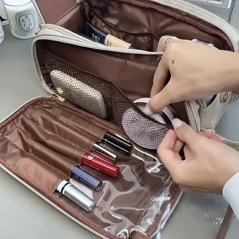 Trousse de toilette imperméable grande capacité pour hommes et femmes, organisateur de voyage et sac de maquillage 4