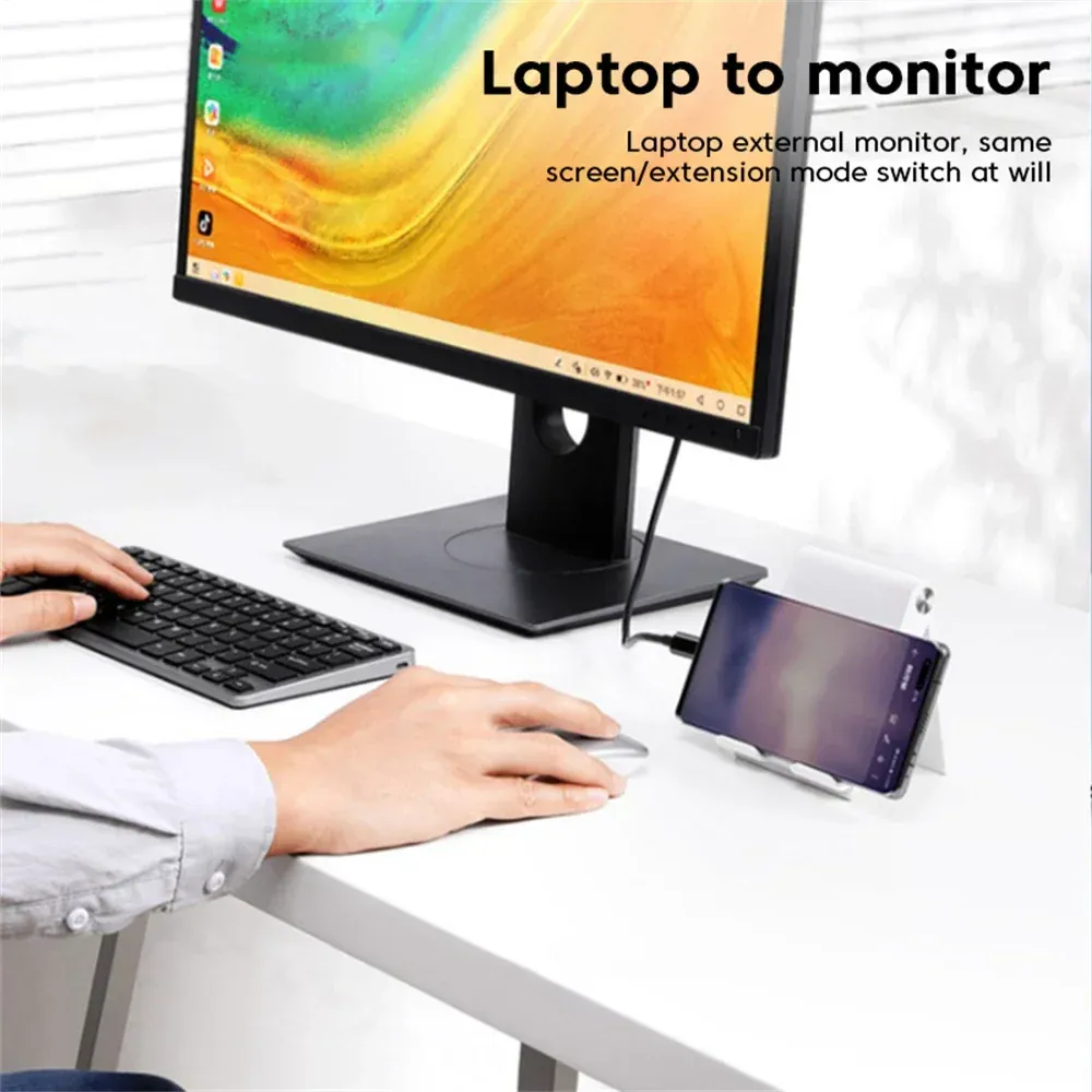 Câble adaptateur USB-C vers HDMI, convertisseur USB-C vers HDTV 4K HD, compatible USB 3.1 pour MacBook, Chromebook, Samsung et Xiaomi 5