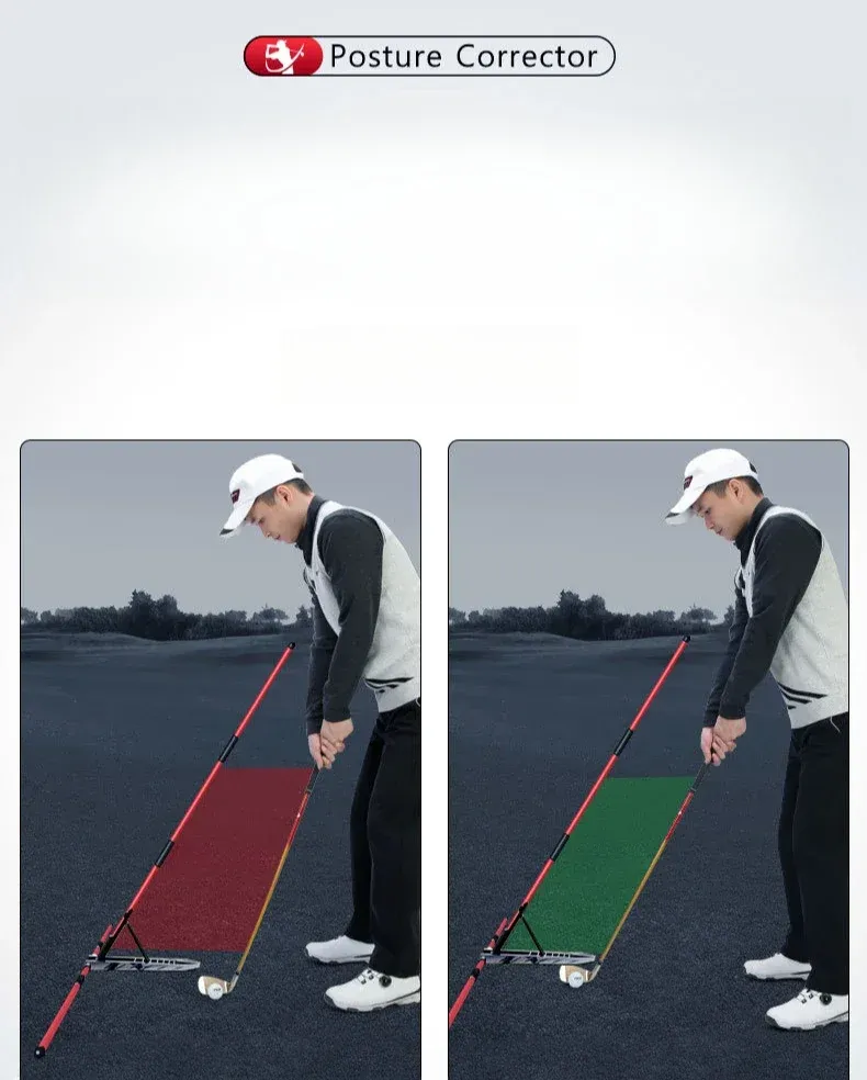 Correcteur de swing de golf en position d'entraînement
