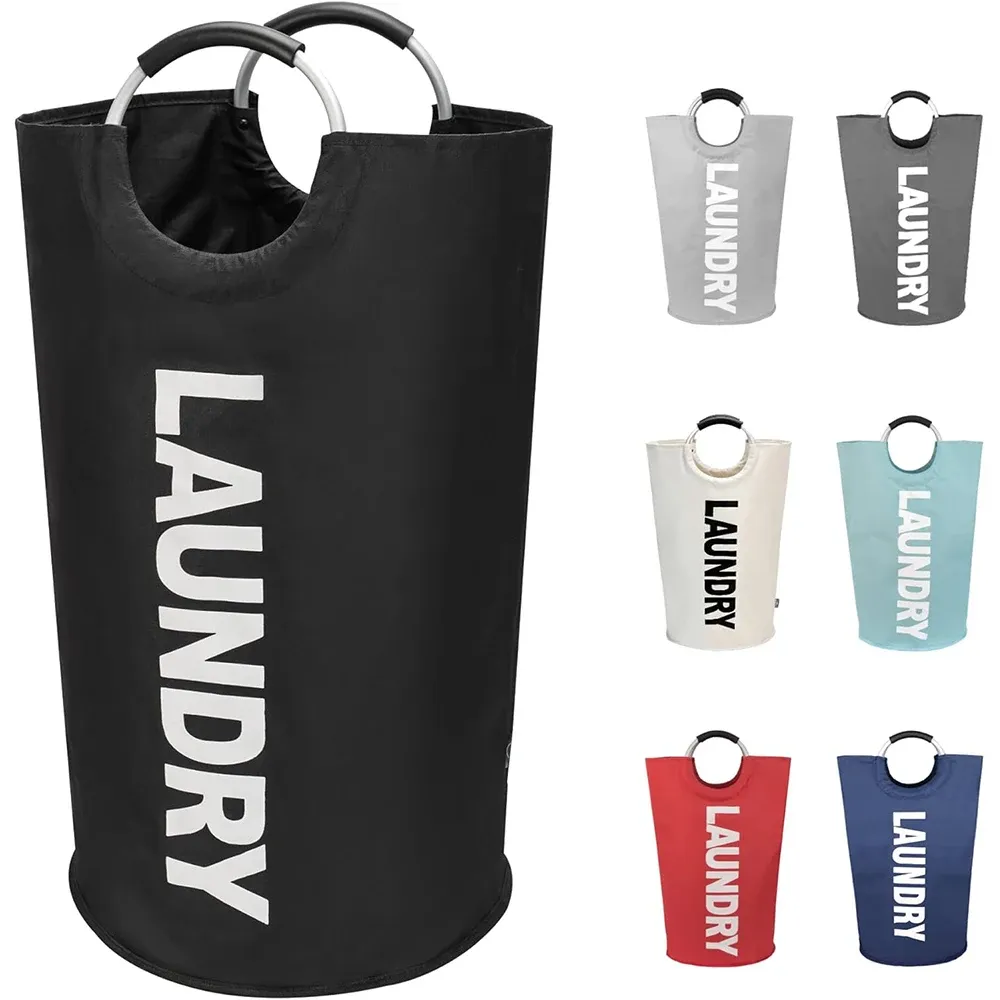 Panier à linge LMETJMA 90 L, grand format, imperméable et pliable, pour toute la famille - Image 1