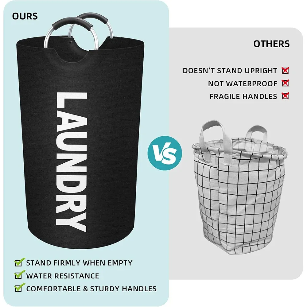 Panier à linge LMETJMA 90 L, grand format, imperméable et pliable, pour toute la famille 4
