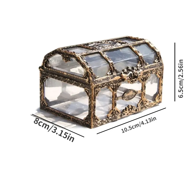 Boîte au trésor pirate transparente, détail du design