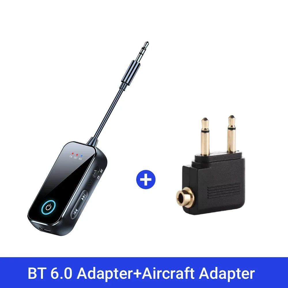 Émetteur-récepteur Bluetooth 6.0 AUX 2 en 1, adaptateur audio sans fil 3,5 mm avec micro, musique stéréo HiFi pour voiture, TV, PC et avion 7