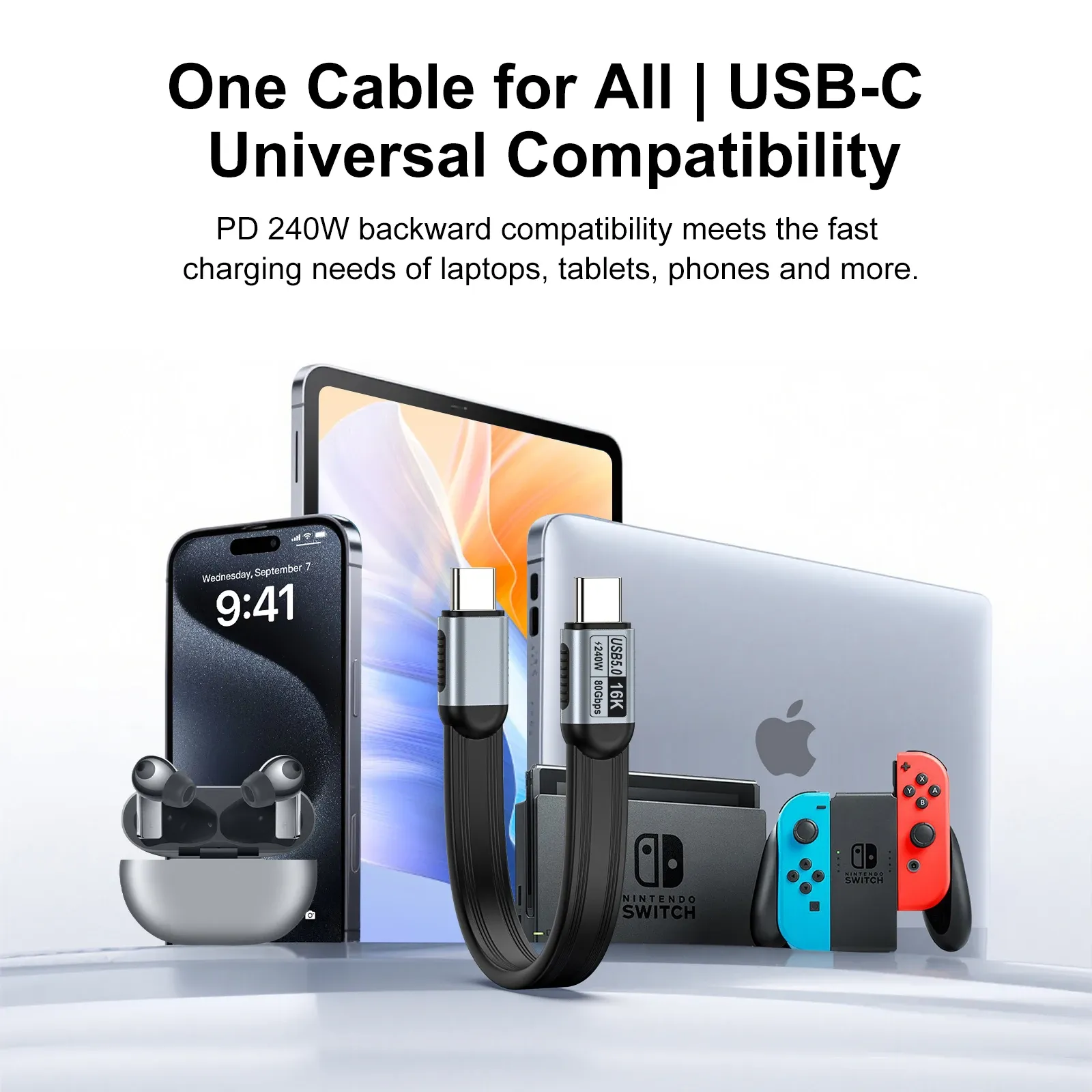 Câble USB-C en situation d'utilisation