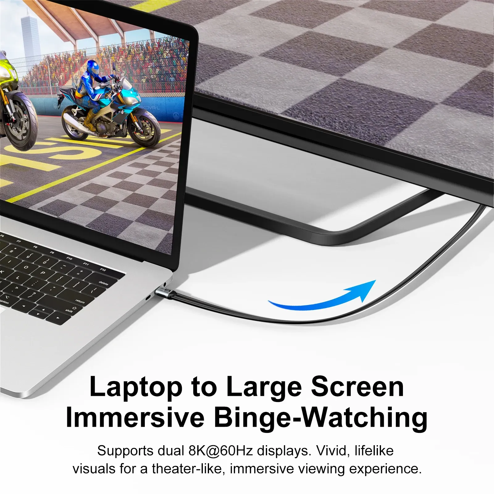 Câble USB-C connecté à un appareil