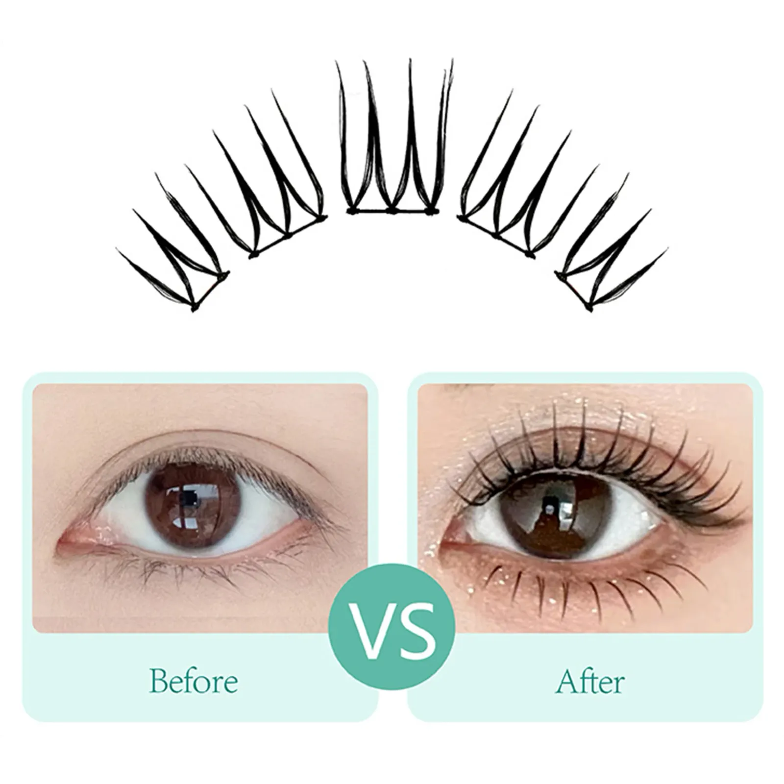 Grappes de cils C Curl à effet 3D, vue détaillée