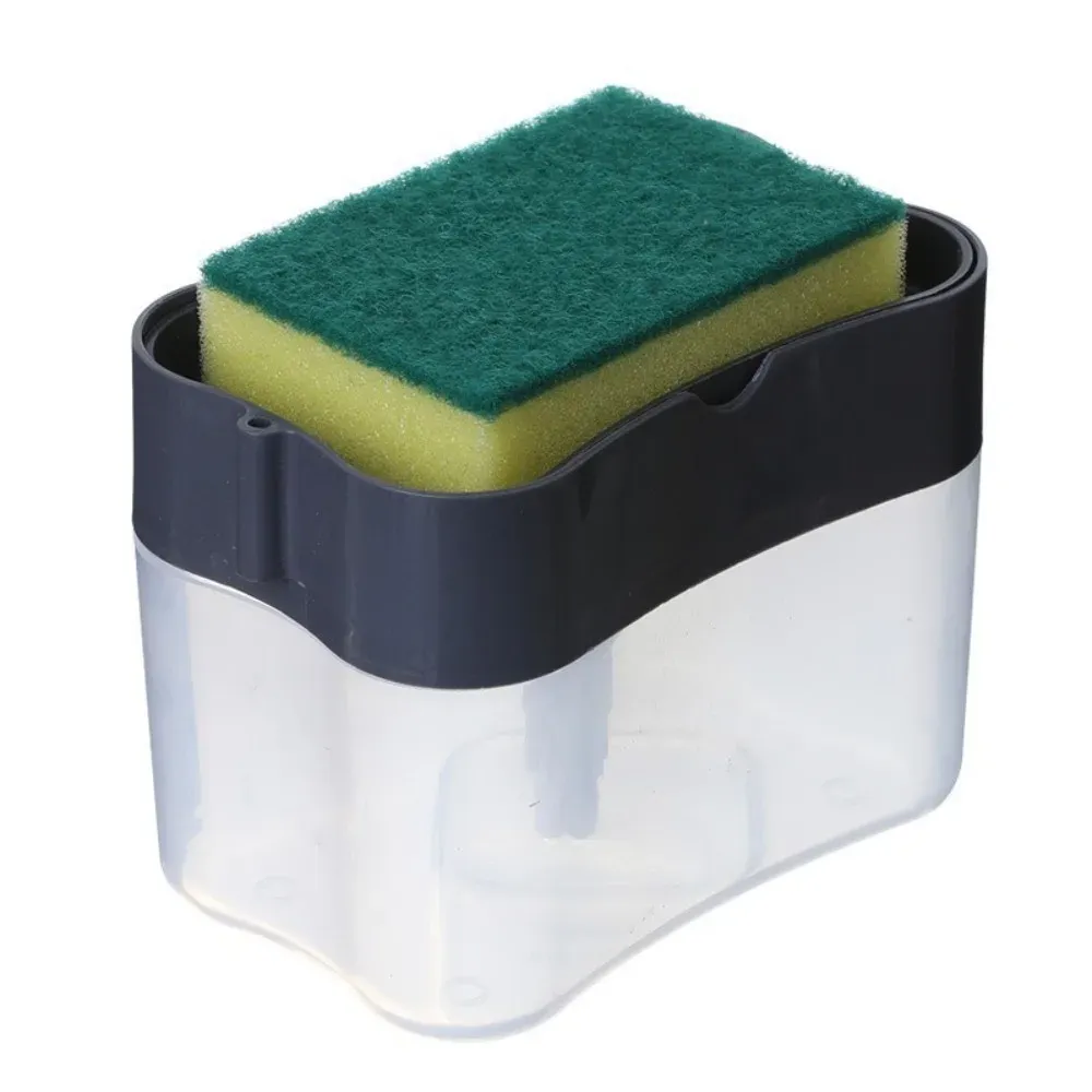 Distributeur automatique de savon liquide avec porte-éponge pour cuisine et salle de bain 4