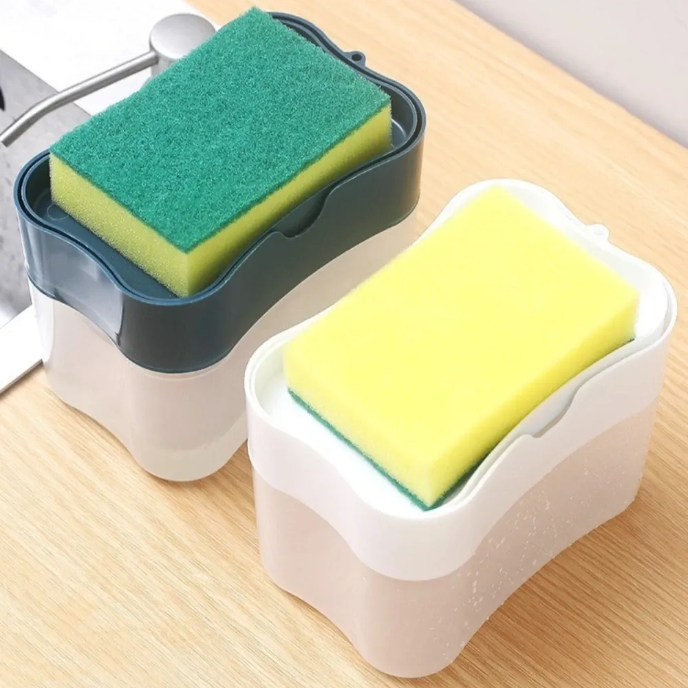 Distributeur automatique de savon liquide avec porte-éponge pour cuisine et salle de bain 5