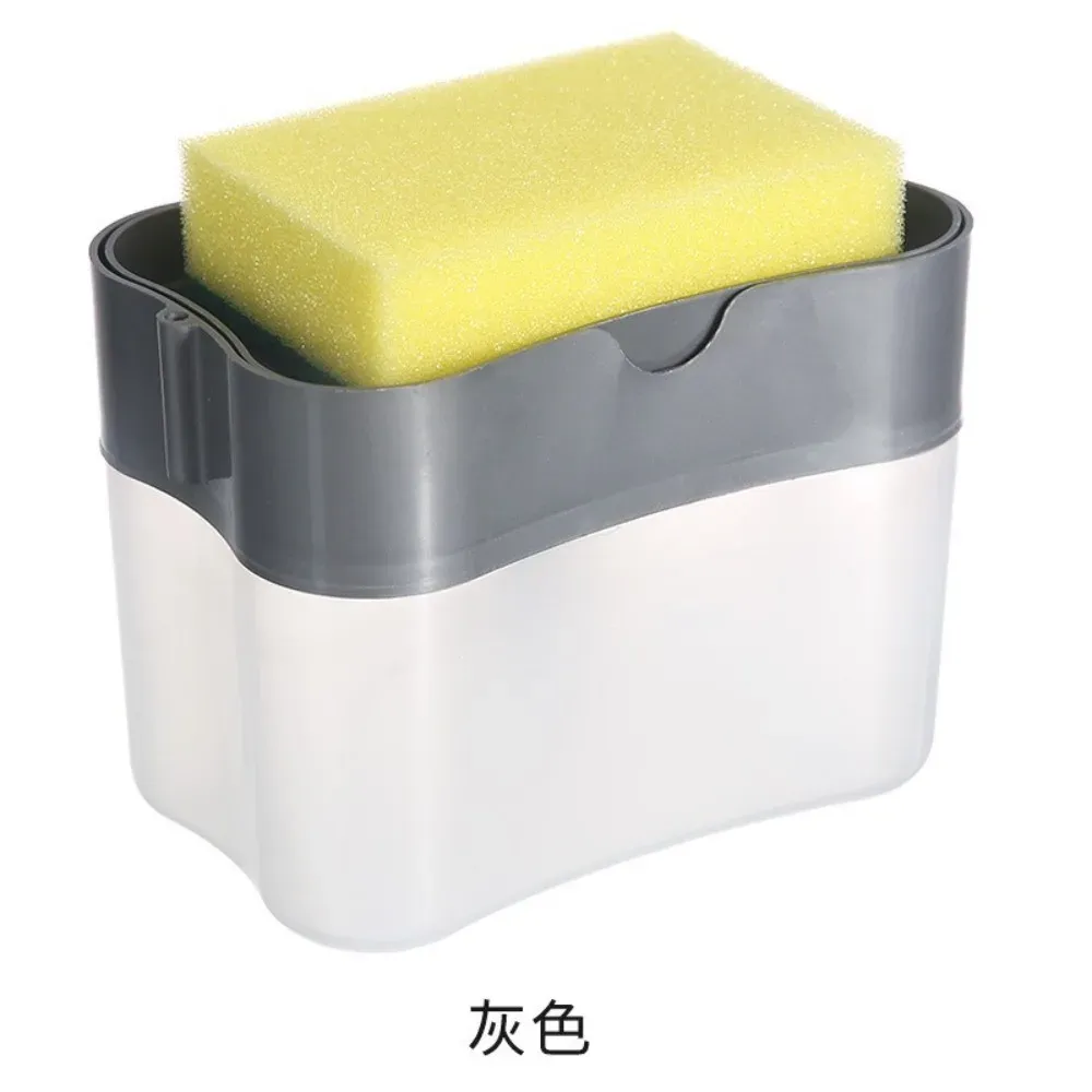 Distributeur automatique de savon liquide avec porte-éponge pour cuisine et salle de bain 7