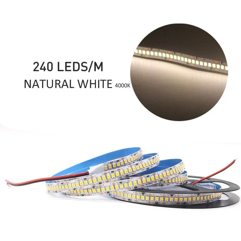 Ruban LED SMD 2835 12V, 1 m à 5 m, 120 LED/m ou 240 LED/m, blanc chaud, flexible, éclairage décoratif pour la maison 14