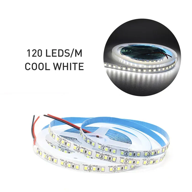 Ruban LED SMD 2835 12V, 1 m à 5 m, 120 LED/m ou 240 LED/m, blanc chaud, flexible, éclairage décoratif pour la maison 11