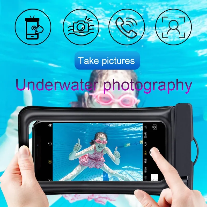 Pochette étanche universelle pour téléphone portable, étui de protection subaquatique pour kayak, plage et pêche 3