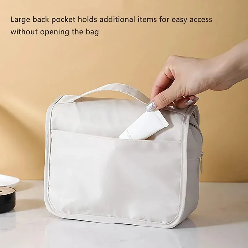 Sac de maquillage de voyage, organisateur de toilette étanche, trousse de haute qualité pour femme, crochet de salle de bain, pochette de rangement, sac de rangement de maquillage à crochet 6