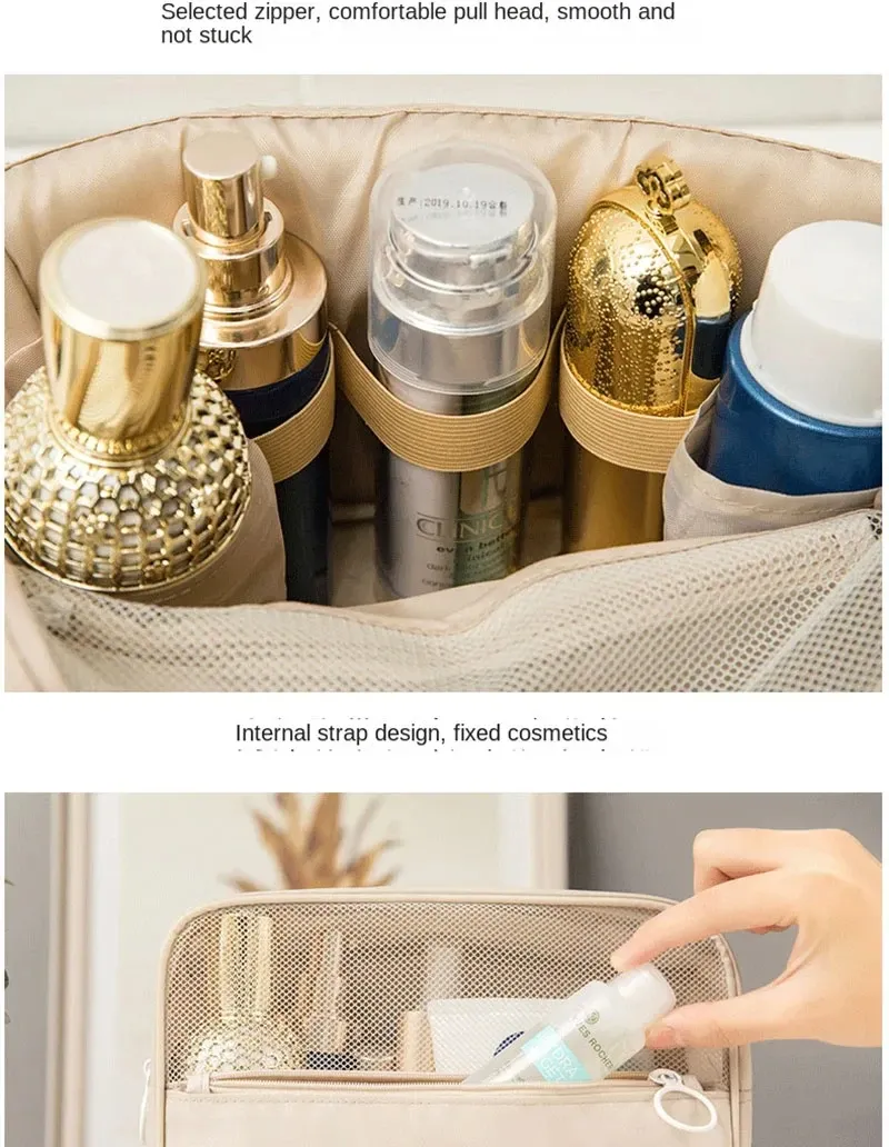 Sac de maquillage utilisé en situation de voyage
