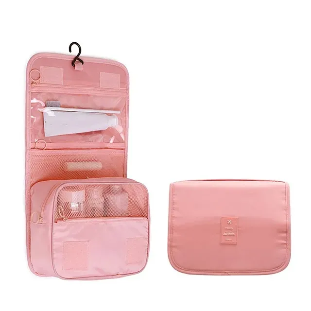 Sac de maquillage de voyage, organisateur de toilette étanche, trousse de haute qualité pour femme, crochet de salle de bain, pochette de rangement, sac de rangement de maquillage à crochet 8