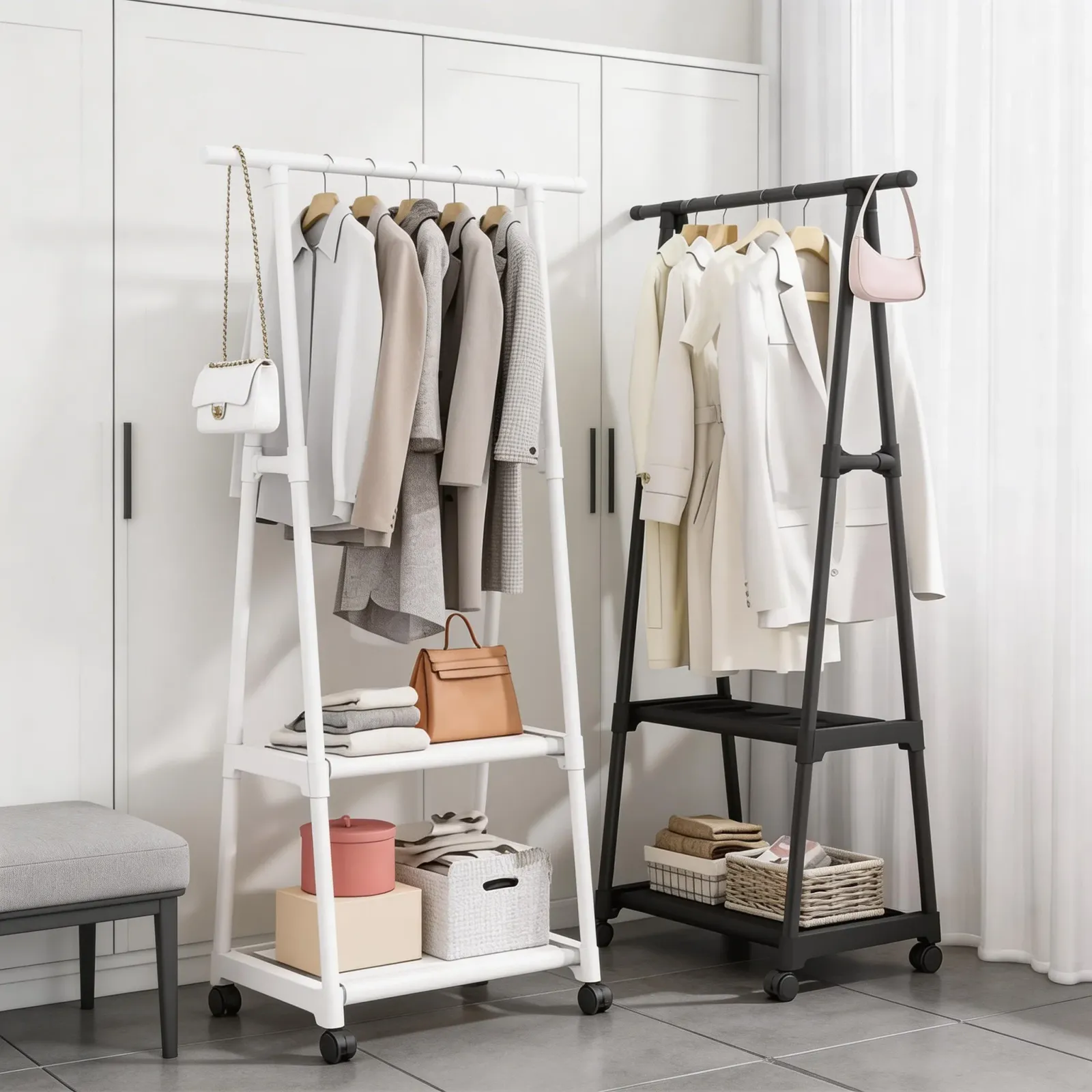 Porte-manteau utilisé dans une entrée