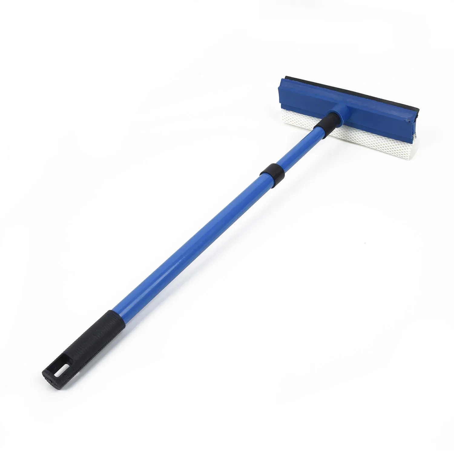 Nettoyeur de vitres télescopique 2 en 1 à long manche, avec brosse éponge, raclette et outil de nettoyage 5