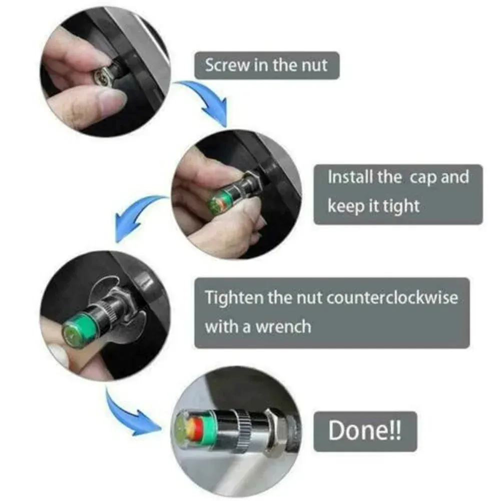 Lot de 4 capteurs de pression de pneus pour voiture avec alerte et détection externe 6