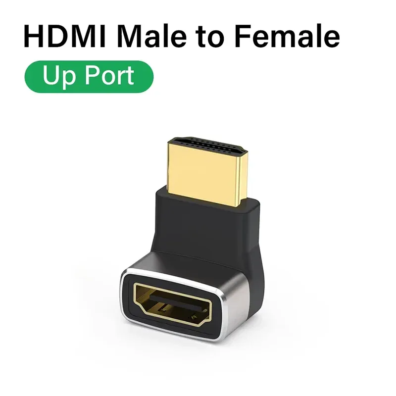 Adaptateur de câble HDMI 2.1, connecteur mâle vers femelle coudé à 90 degrés, rallonge HDMI 4K 8K pour clé TV, PS4, PS5, Xbox, PC portable 8