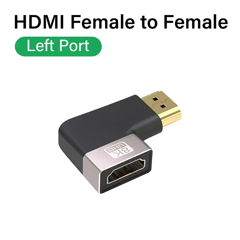 Adaptateur de câble HDMI 2.1, connecteur mâle vers femelle coudé à 90 degrés, rallonge HDMI 4K 8K pour clé TV, PS4, PS5, Xbox, PC portable 11