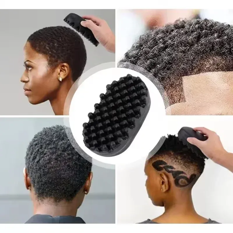 Brosse éponge torsadée utilisée sur des cheveux bouclés