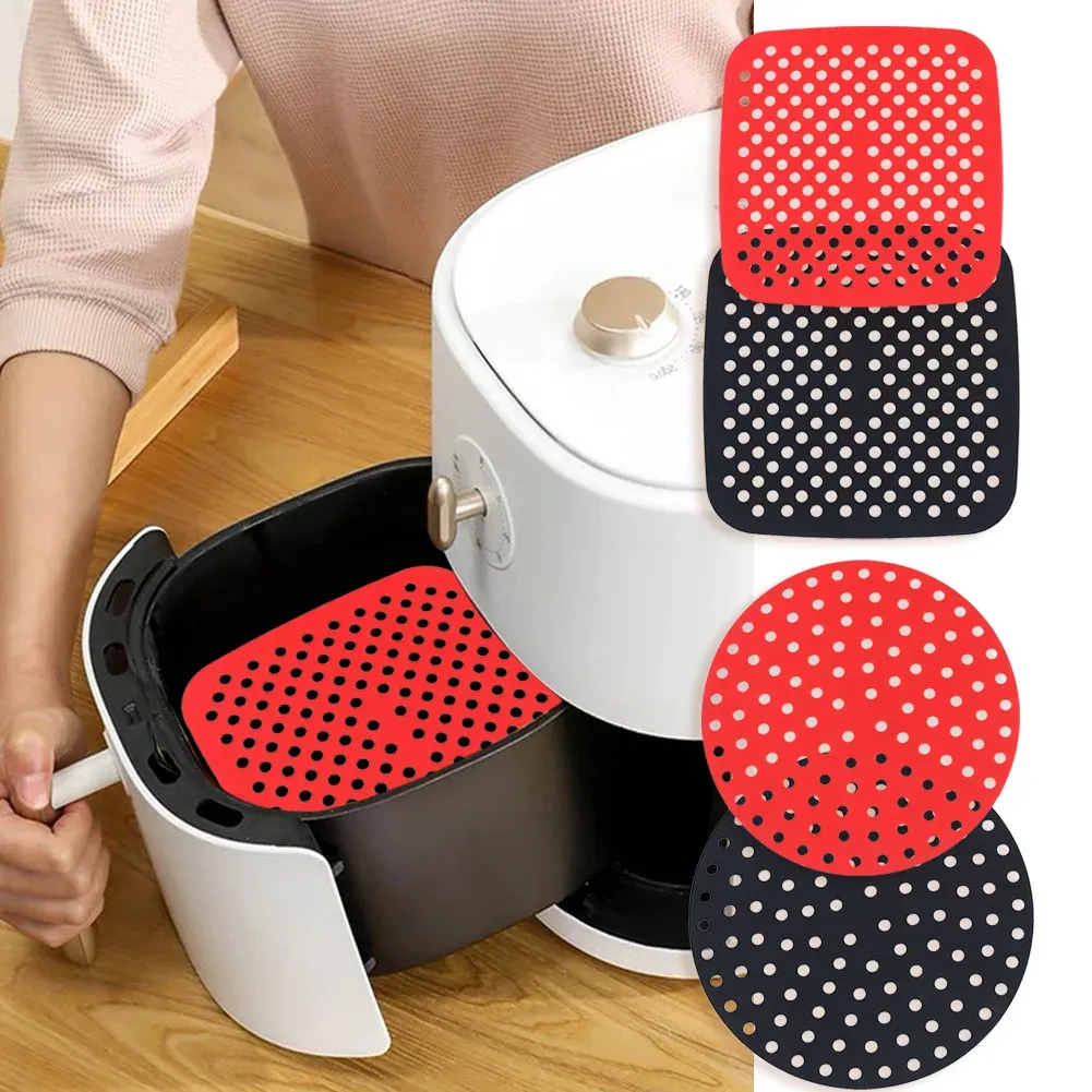 Tapis antiadhésif pour friteuse à air en utilisation