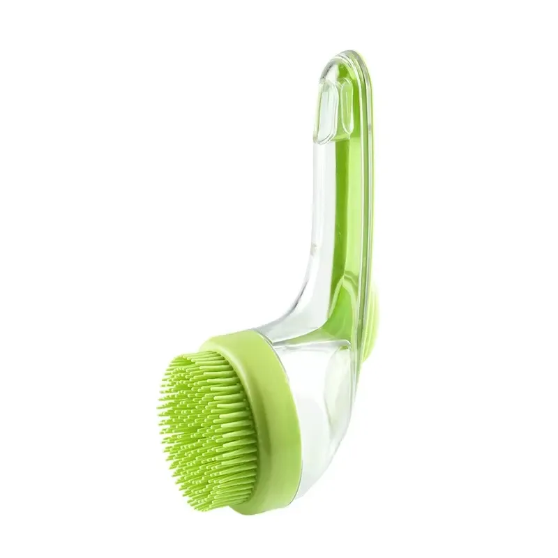 Brosse de massage en silicone souple pour animaux de compagnie, à long manche, avec peigne de nettoyage et de toilettage pour chiens et chats 9