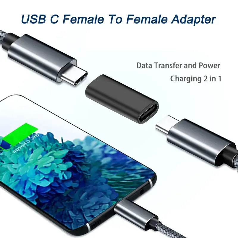 Adaptateur USB-C femelle vers femelle, coupleur USB 3.1 pour connecter deux câbles Type-C, compatible smartphone et tablette 3