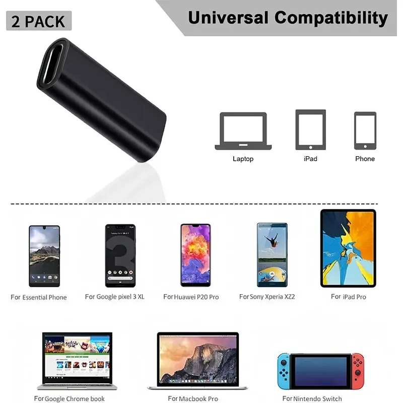 Adaptateur USB-C femelle vers femelle, coupleur USB 3.1 pour connecter deux câbles Type-C, compatible smartphone et tablette 4