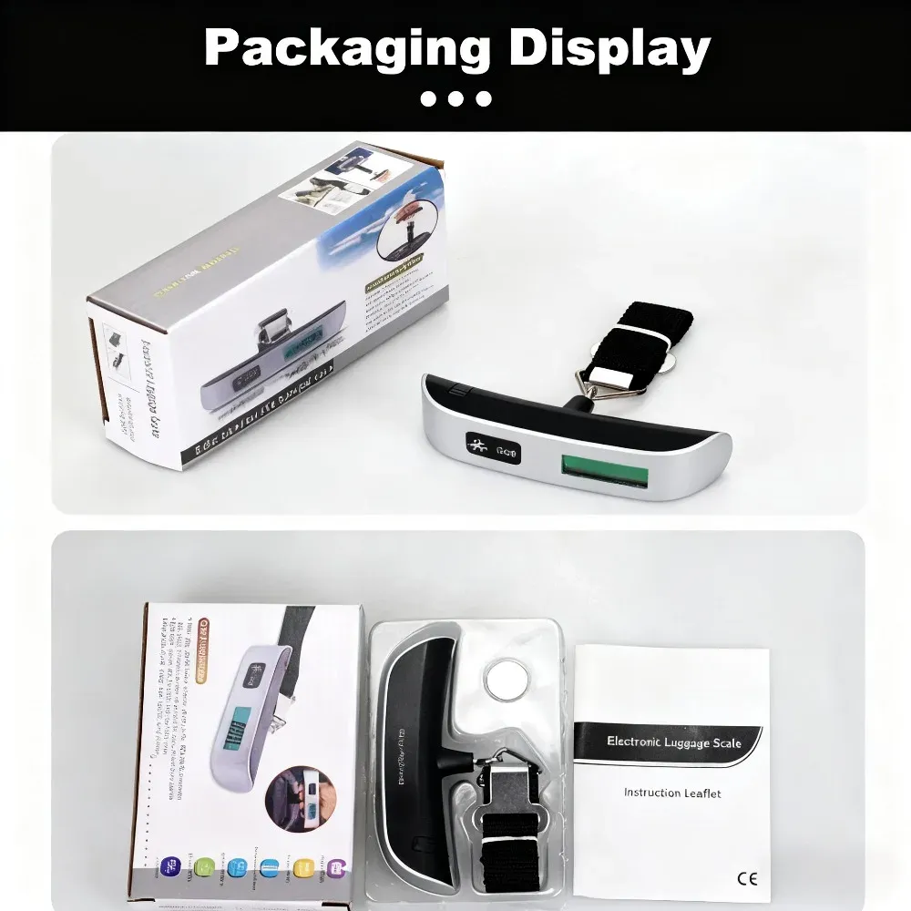 Balance numérique portable pour bagages, écran LCD rétroéclairé et sangle robuste 3