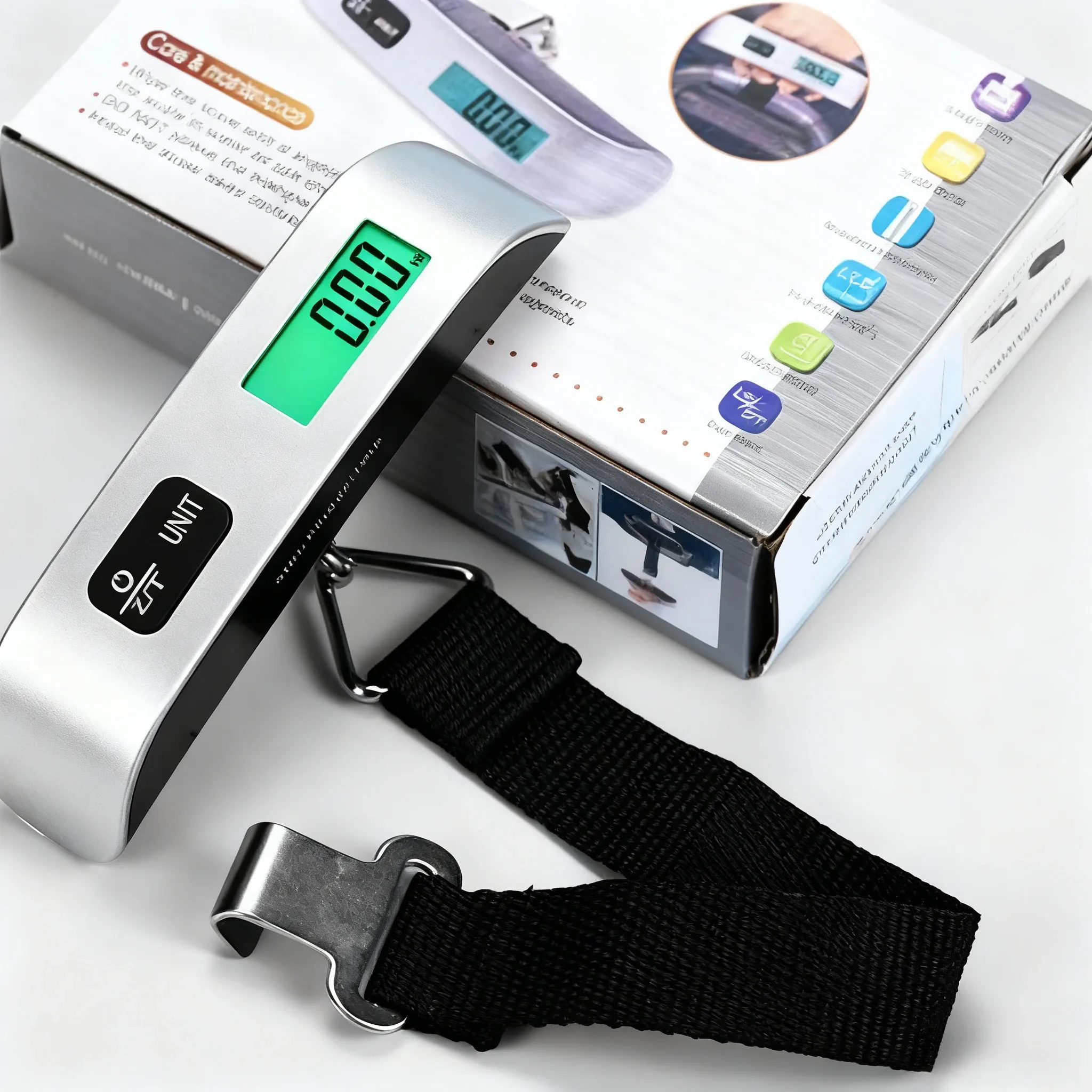 Balance numérique portable pour bagages, écran LCD rétroéclairé et sangle robuste 7