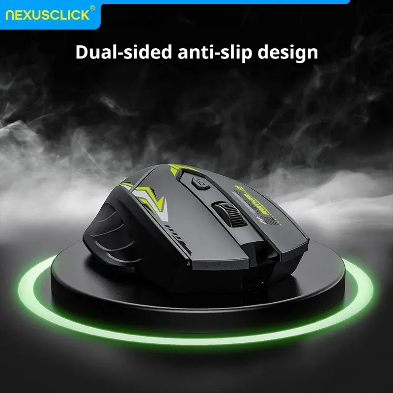 Souris sans fil NexusClick Bluetooth 5.4 et 2,4 GHz rechargeable, silencieuse, 6 boutons, avec repose-doigts 4