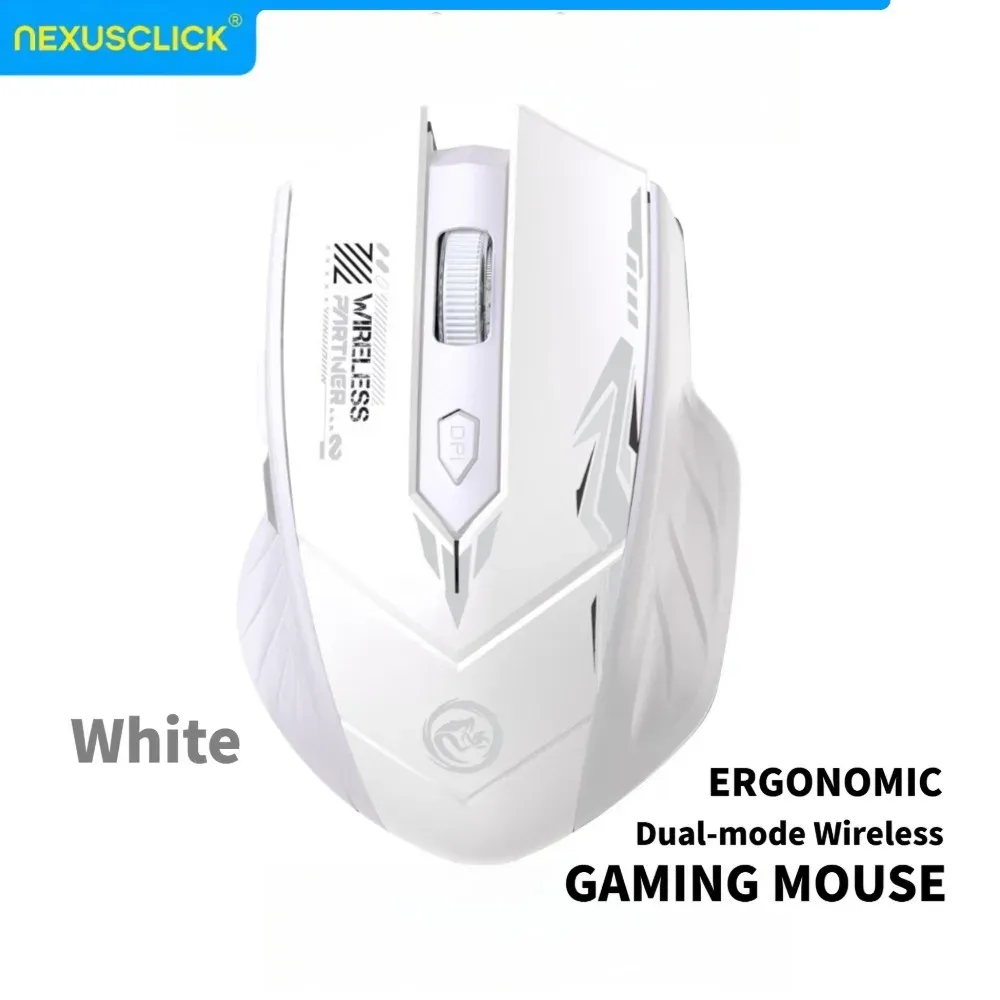 Souris sans fil NexusClick Bluetooth 5.4 et 2,4 GHz rechargeable, silencieuse, 6 boutons, avec repose-doigts 10
