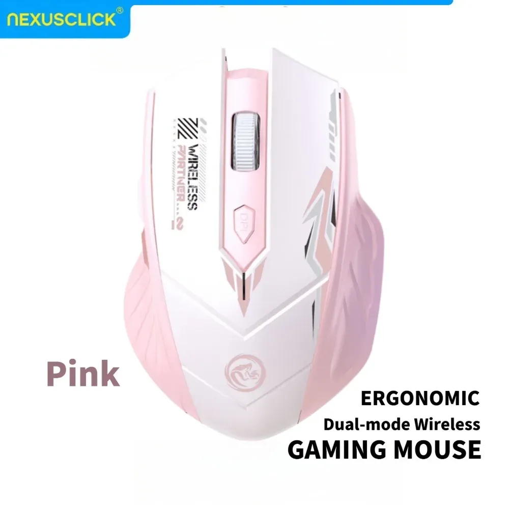 Souris sans fil NexusClick Bluetooth 5.4 et 2,4 GHz rechargeable, silencieuse, 6 boutons, avec repose-doigts 9