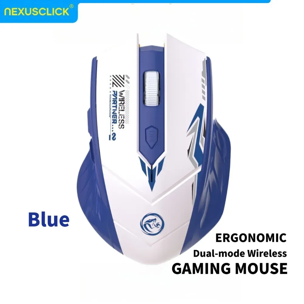 Souris sans fil NexusClick Bluetooth 5.4 et 2,4 GHz rechargeable, silencieuse, 6 boutons, avec repose-doigts 7