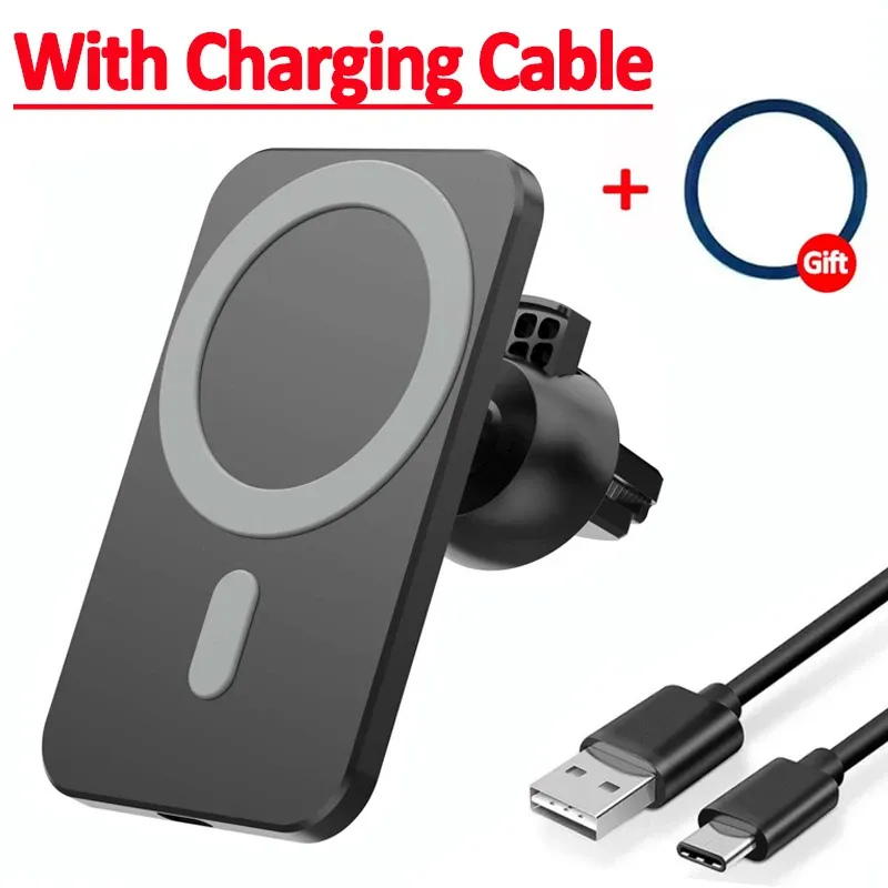 Support de téléphone magnétique sans fil pour grille d'aération de voiture, compatible MagSafe iPhone 17, 16, 15, 14, 13 Pro Max, Xiaomi, Samsung 8