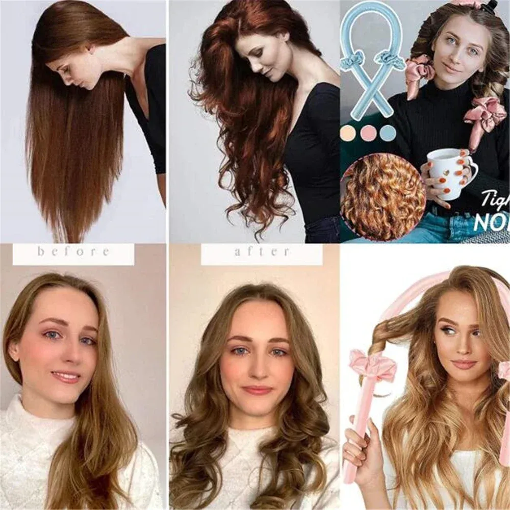 Boucles naturelles obtenues avec les bigoudis sans chaleur