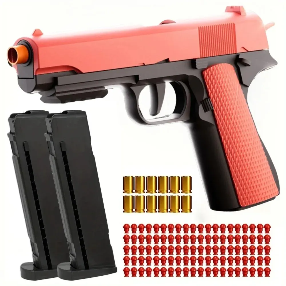 Pistolet jouet éducatif M92 à tir continu, lanceur de balles souples pour jeux de plein air 4