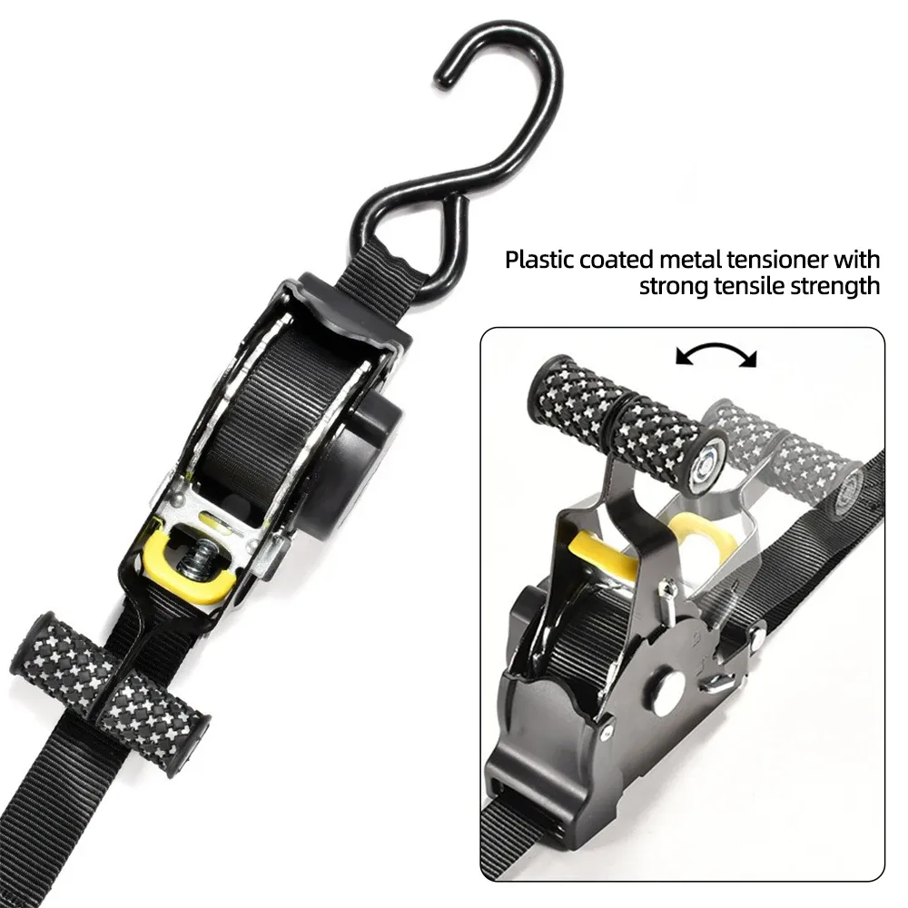 Détail de la sangle à cliquet pour bagages et motos