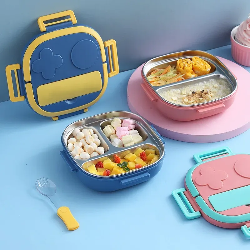 Boîte à bento portable en acier inoxydable 304 pour bébés, enfants et étudiants, idéale pour le camping et les pique-niques en plein air 2