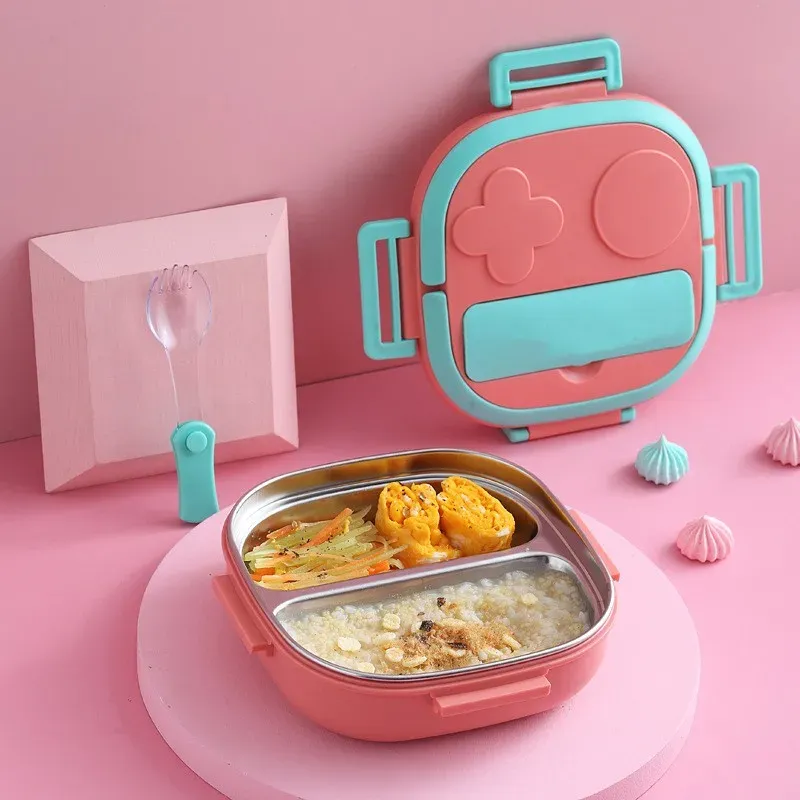 Boîte à bento portable en acier inoxydable 304 pour bébés, enfants et étudiants, idéale pour le camping et les pique-niques en plein air 3