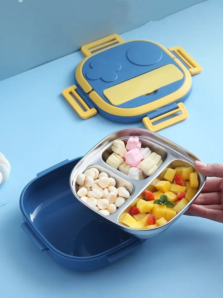 Boîte à déjeuner en acier inoxydable, ouverte