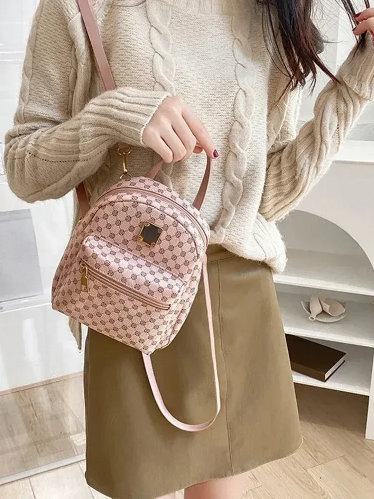 Sac à main pour femme 2-en-1 à bandoulière simple et double bandoulière, sac à dos polyvalent et grande capacité pour les loisirs 6