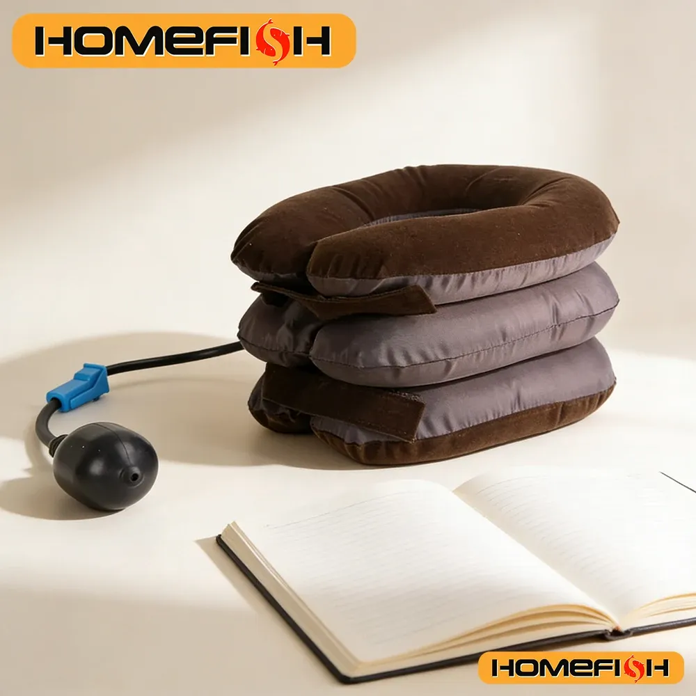Attelle de traction cervicale gonflable – Soutien cervical pour la maison et le bureau 4