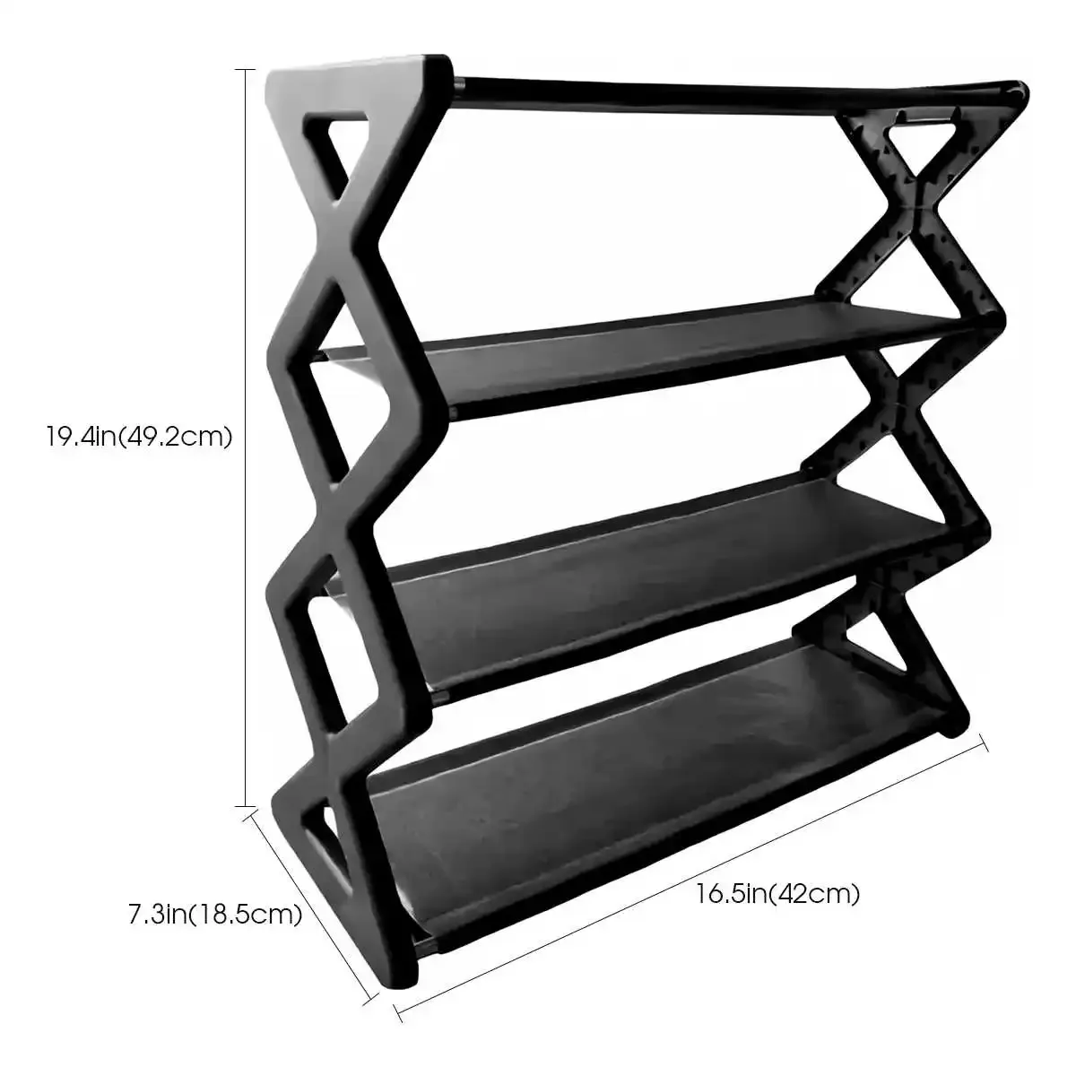 Étagère à chaussures en X à 4 niveaux, multifonctionnelle et anti-poussière, idéale pour dortoirs, entrées, couloirs et chambres à coucher 6