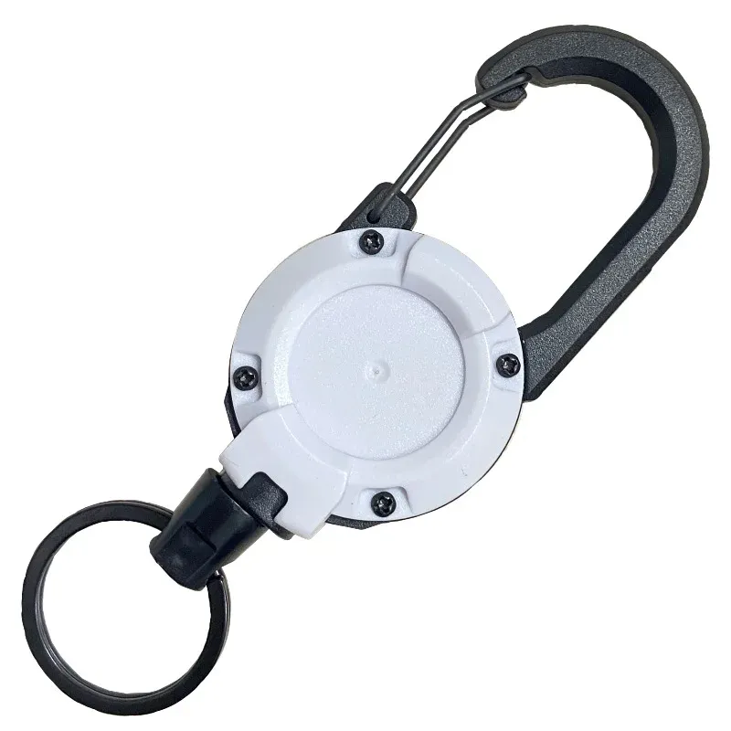 Porte-badge rétractable robuste avec mousqueton et porte-clés extensible pour homme, accessoire de sac de plein air 3